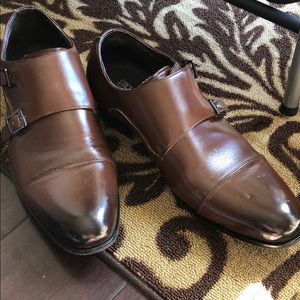 Stacy Adams Plain Toe Double Monk Strap Shoes 9M